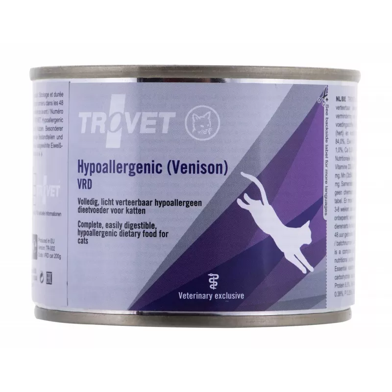 TROVET Hypoallergenic VRD su elniena – šlapias ėdalas katėms – 200g