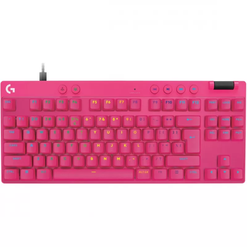 Logitech G PRO X TKL RAPID klaviatūra žaidimams USB QWERTY rožinė, be skaičių bloko