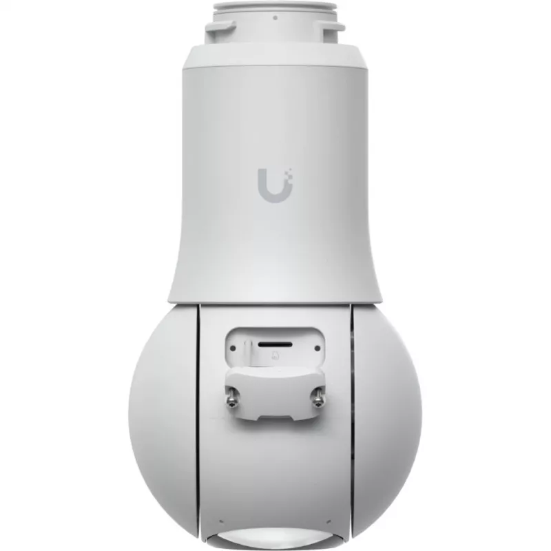 Ubiquiti UniFi G6 PTZ UVC-G6-PTZ-W IP saugos kamera, 4K 8 MP (3864x2160), dviejų objektyvų, 10x hibridinis zoom, vidaus ir lauko, IP66, PoE, tvirtinama prie lubų, sienos ar stulpo, 350° pasukimas, balta