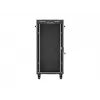 Tinklinis spintos stovas LANBERG 19 colių 24U 600x800 mm juodas su stiklo durelėmis ir LCD išpjova (Flat Pack) v2