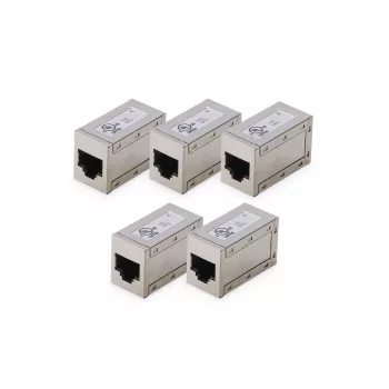 Digitus CAT 6 modulinės jungtys ekranuotos 5 vnt. RJ-45 auksuoti kontaktai sidabrinės