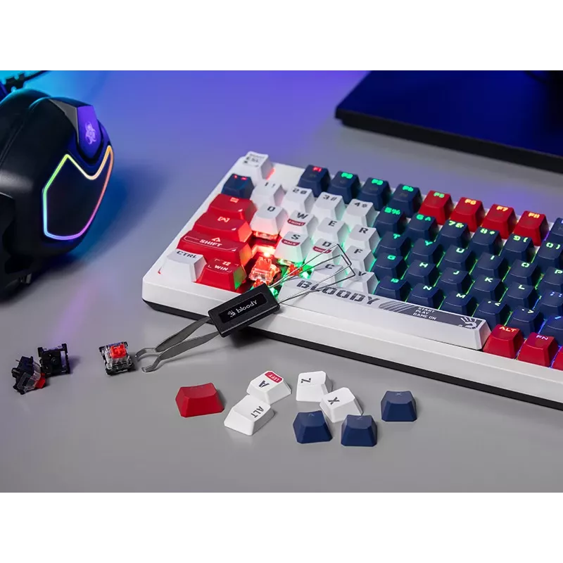 Žaidimų pelė A4Tech Bloody S98 USB Sports Navy su BLMS Red Plus jungikliais