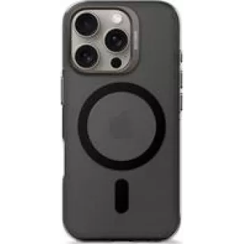 Apsauginis stiklas DECODED, skirtas iPhone 16 Pro, permatomas juodas, iš perdirbto plastiko
