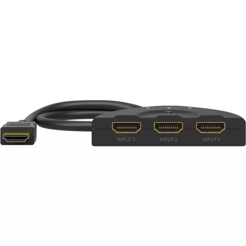 Goobay HDMI jungiklis 3 į 1 (4K @ 30 Hz) | 58487 | Juodas | HDMI moteriška | 3 HDMI moteriška | 0,58 m