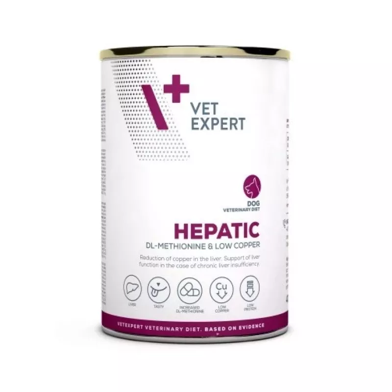 Šlapias šunų ėdalas VETEXPERT Veterinary Diet Hepatic kepenims, 400 g, mėsos skonio