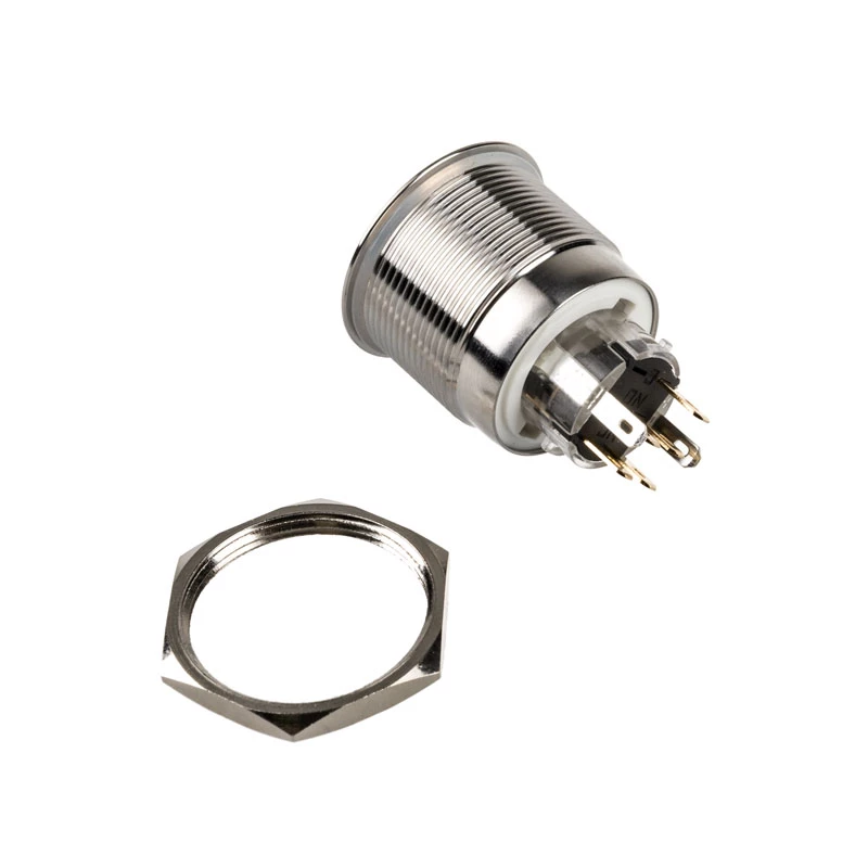 DimasTech vandalams atsparus mygtukas 25 mm Silverline Dot RGB PD212