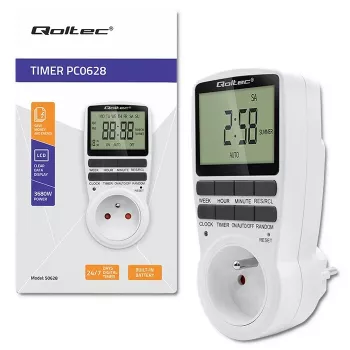 Elektroninis laikmatis QOLTEC PC0628 su LCD ekranu, 24 valandų atgalinis skaičiavimas