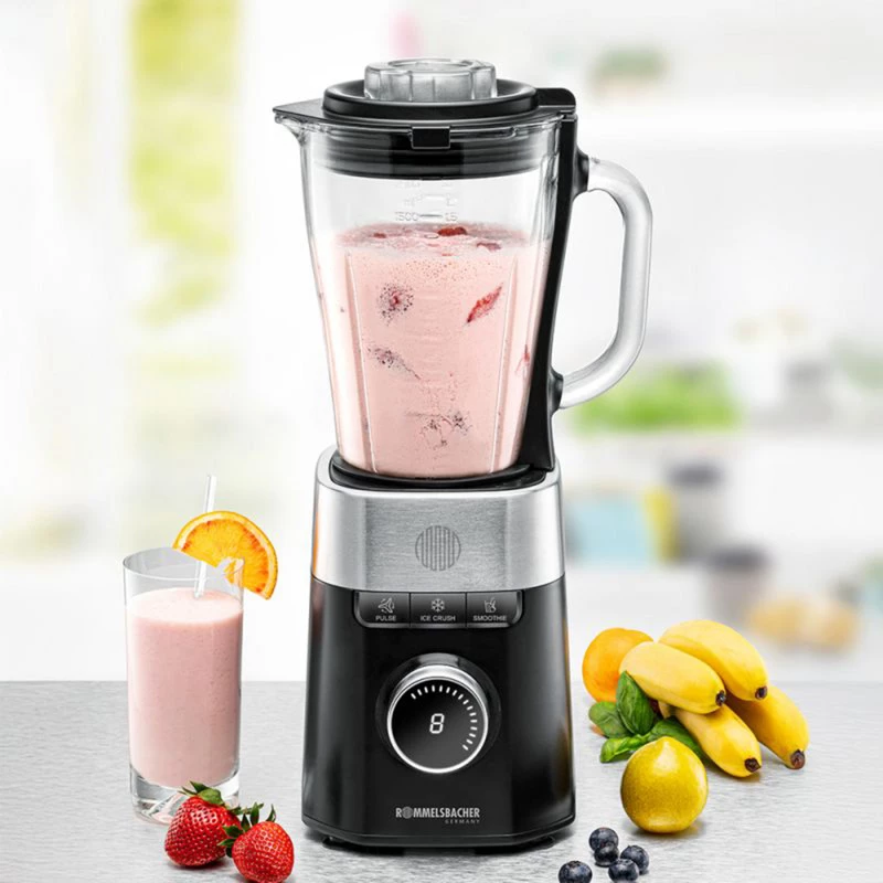 Stovimas blenderis Rommelsbacher MX 1260 – 1200 W, 1,5 l, juodas/nerūdijantis plienas