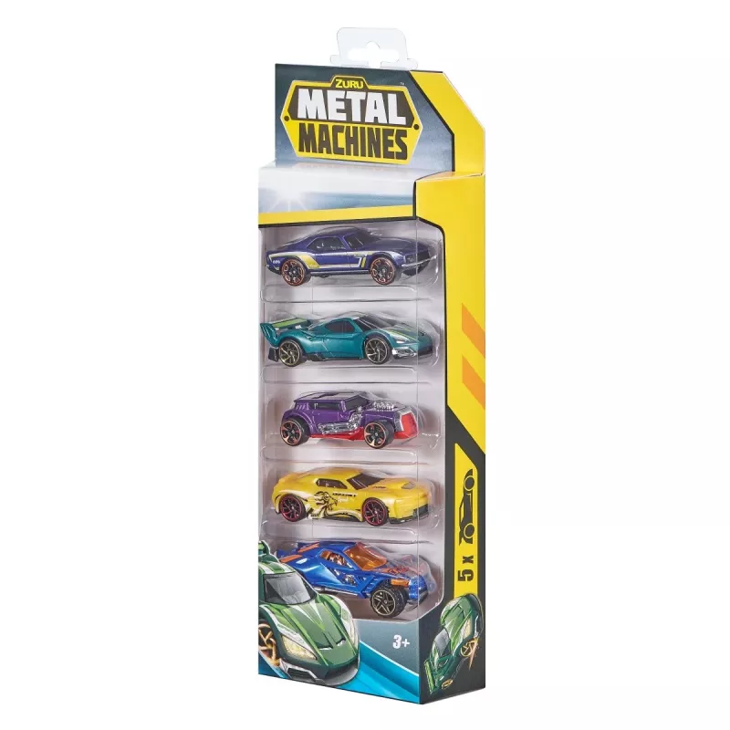 Zuru Metal Machines 1:64 liejamų metalinių automobilių 5 vnt. rinkinys, 2 serija, mišrių modelių