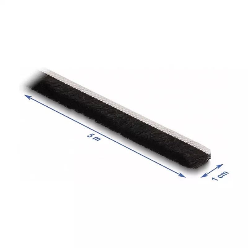 DeLOCK šepečio juostelė lipni 10 mm 5 m juoda