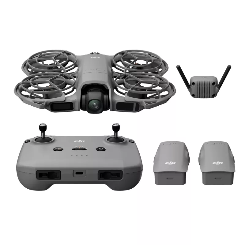 Dronas DJI Neo 2 Fly More Combo – 4 rotoriai, 12 MP kamera, 2688×1512 vaizdo įrašas, 1606 mAh baterija, 49 GB vidinė atmintis, juoda/pilka