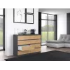Komoda Top e shop M8 140 ANT/ART su 8 stalčiais, Antracitas/Ąžuolas, 1380×400×970 mm