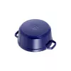 Staub 24 cm apvali ketaus kokotė tamsiai mėlyna