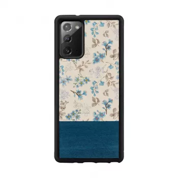 Man and Wood Galaxy Note 20 dėklas – mėlyna gėlė ant juodo