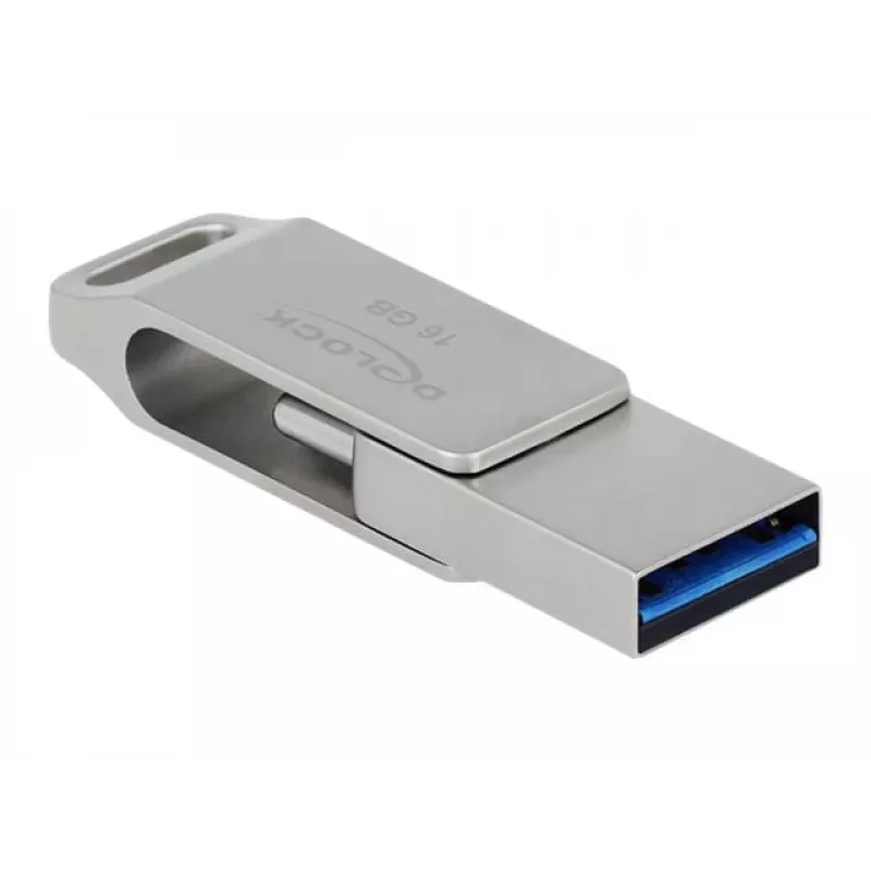 USB atmintukas DeLOCK 64GB USB-C / Type-A sukamas metalinis korpusas