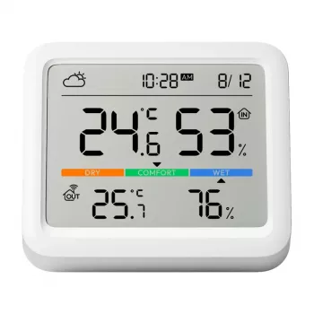SwitchBot Meter Pro temperatūros ir drėgmės jutiklis su LCD ekranu, baltas