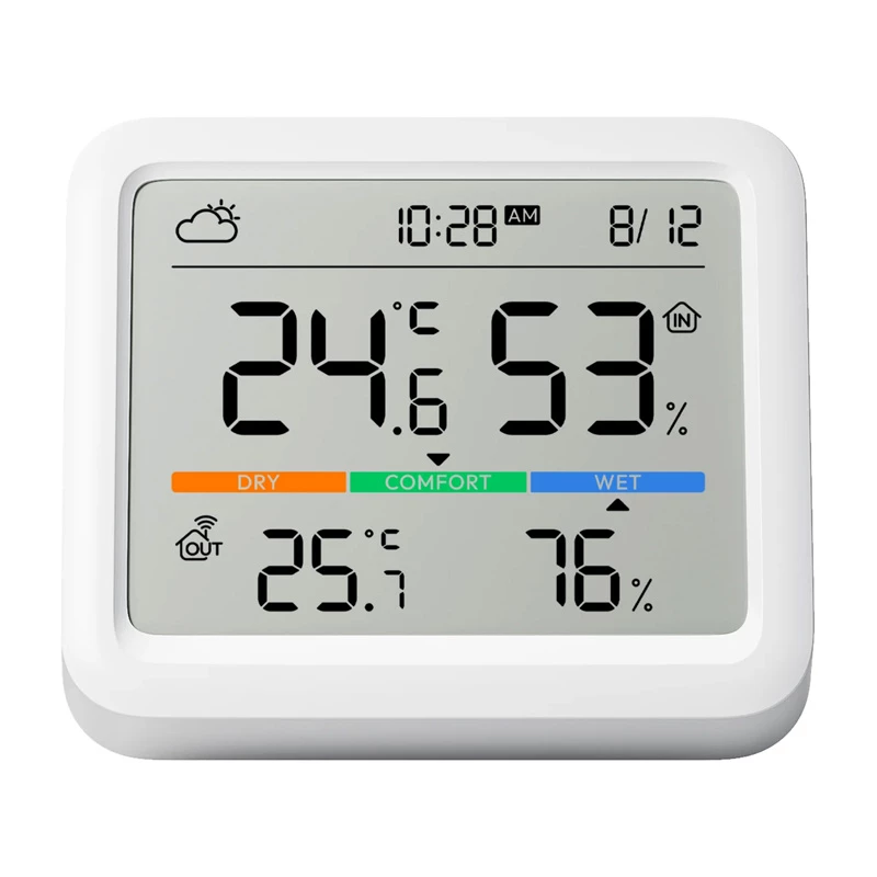 SwitchBot Meter Pro temperatūros ir drėgmės jutiklis su LCD ekranu, baltas