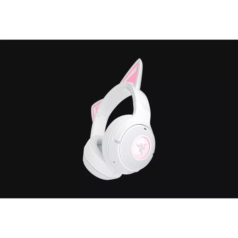 Belaidės žaidimų ausinės Razer Kraken Kitty V2 BT White su Bluetooth, THX Spatial Audio, RGB apšvietimu