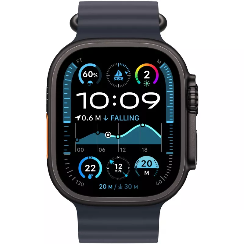 Apple 49mm Navy Ocean Band prailginimas juodas titano apdaila