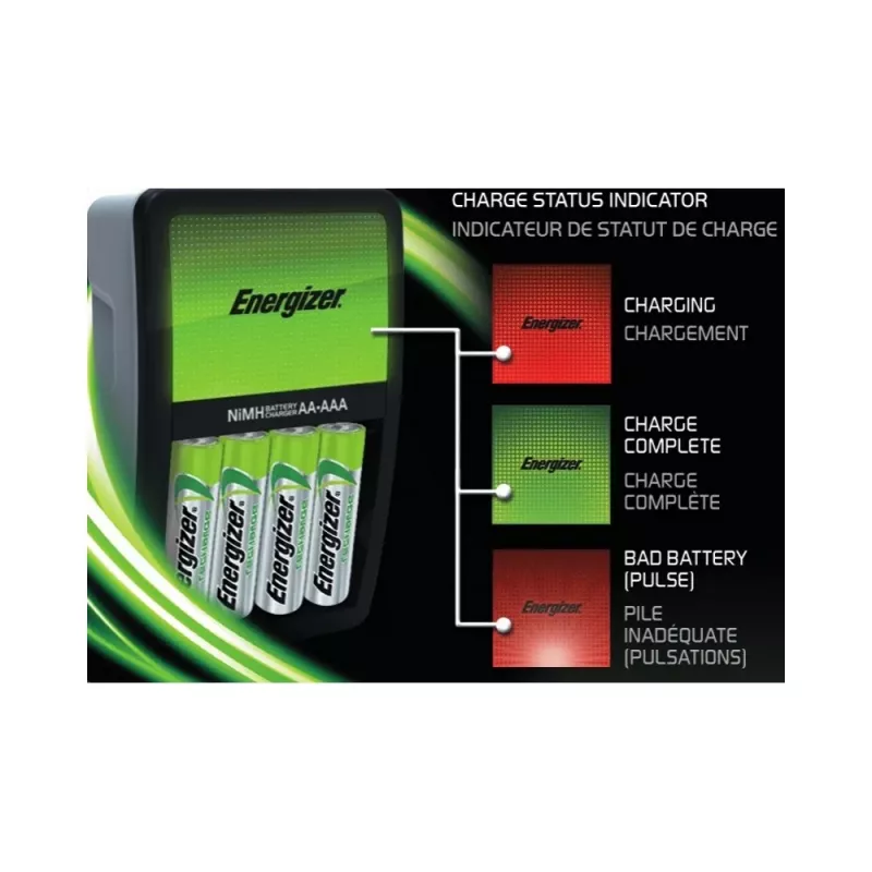 Įkroviklis ENERGIZER Maxi ACCU HR6 POW su 2 AA 2000 mAh baterijomis