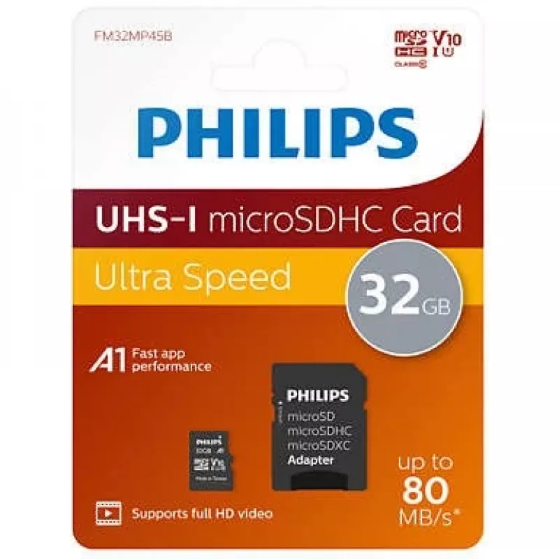 Philips FM32MP45B/00 atminties kortelė 32 GB MicroSDXC UHS-I Class 10