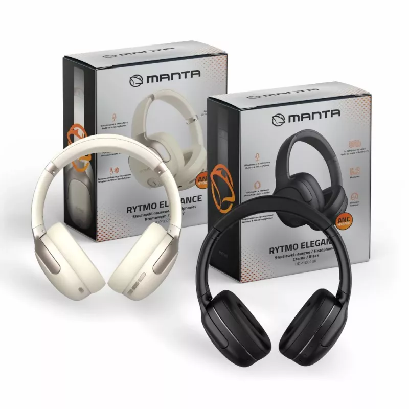 Ausinės Manta HDP1001BK Rytmo Elegance Juodos