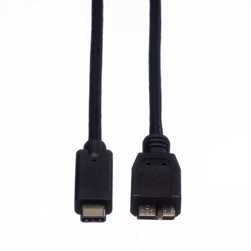 ROLINE USB laidas - USB Type C (vyriškas) į Micro-USB Type B (vyriškas) - 50 cm - Juodas (11.02.9005)