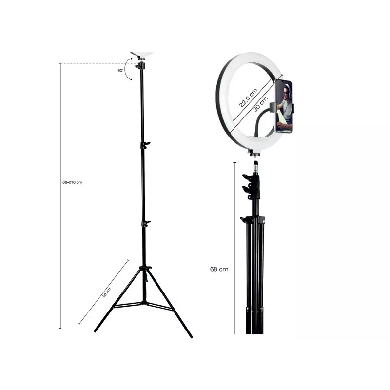 TRACER RING 30cm žiedinė šviesa su trikoju 210cm