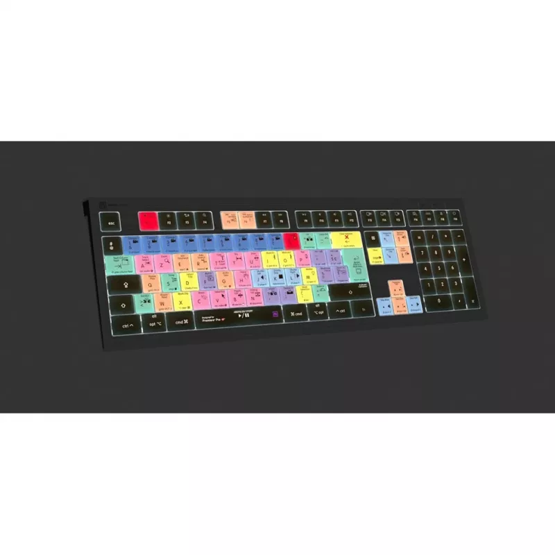 Logickeyboard ASTRA 2 klaviatūra Adobe Premiere Pro CC su apšvietimu, Mac French (LKB-PPROCC-A2M-FR)