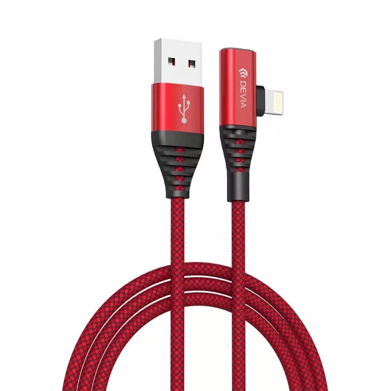 USB 2-in-1 įkrovimo / duomenų kabelis Devia Strom Series 1,2 m — raudonas
