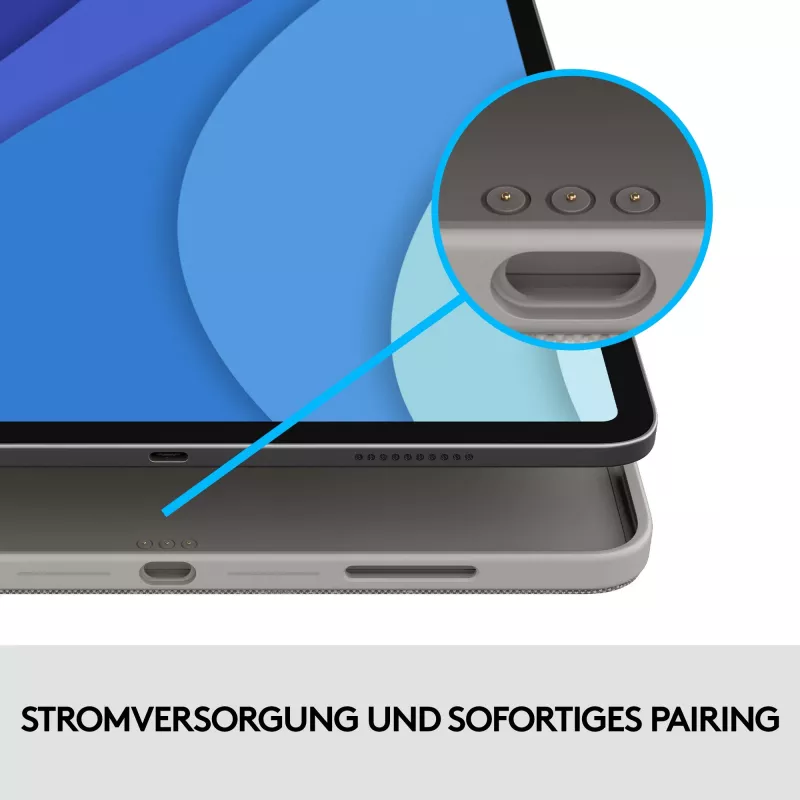 Dėklas su klaviatūra Combo Touch US iPad Pro 11 1,2,3 Gen pilka