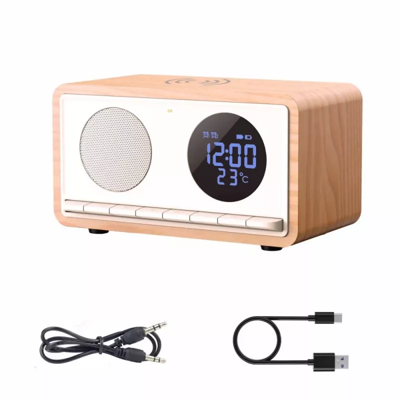 MANTA RDI912W radijo laikrodis Rimini su Bluetooth ir belaidžiu įkrovimu, baltas