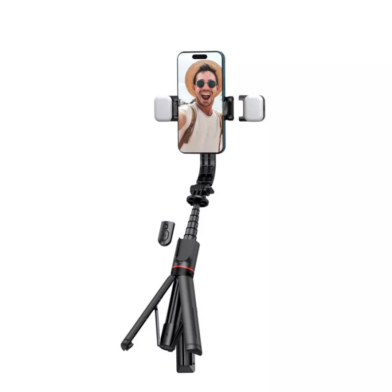 Tech-Protect L05S Selfie lazdelė su stovu, LED lempa ir nuotolinio valdymo pulteliu