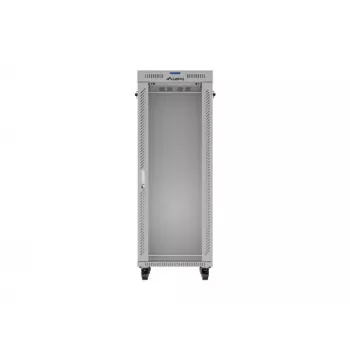 19 colių 32U LANBERG stovimas serverio spintos stovas 600×800 mm pilkas su stiklinėmis durimis ir LCD (Flat Pack)