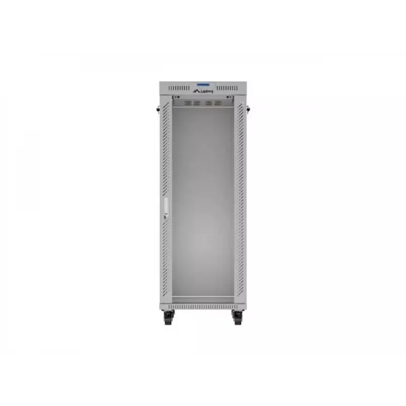 19 colių 32U LANBERG stovimas serverio spintos stovas 600×800 mm pilkas su stiklinėmis durimis ir LCD (Flat Pack)