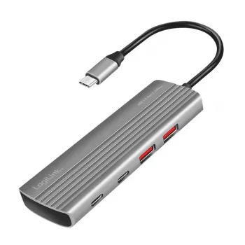 LogiLink USB 3.2 Gen2 7+1 prievadų USB-C / USB-A stotelė su 100W PD, aliuminis