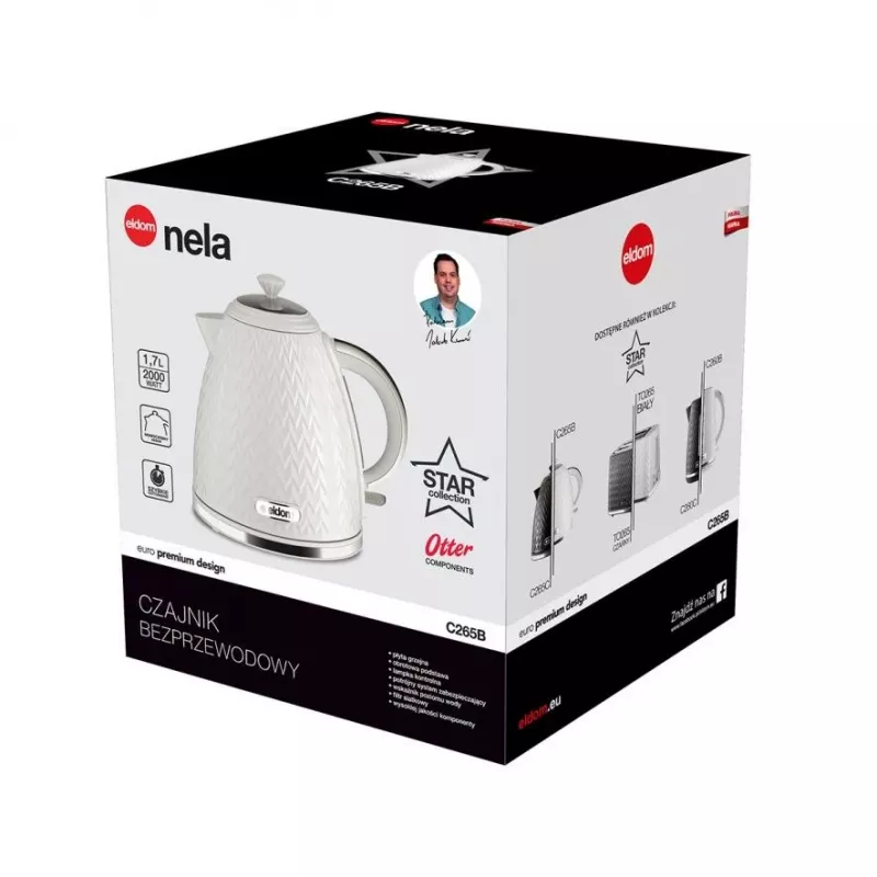 Elektrinis virdulys ELDOM C265B NELA 1,7 L 2000 W Baltas