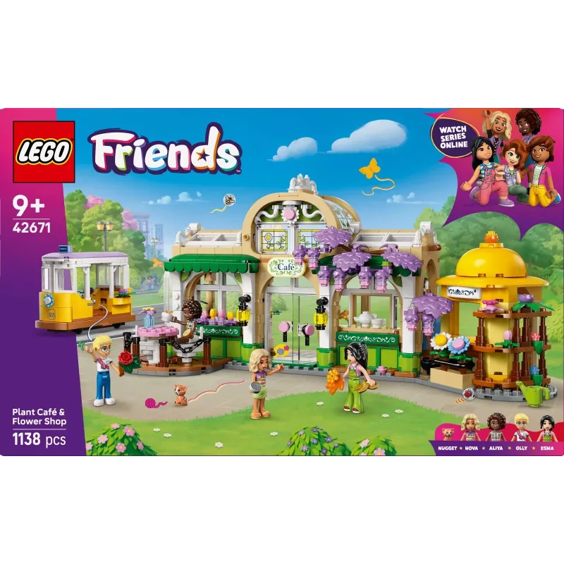 LEGO Friends 42671 Augalų kavinė ir gėlių parduotuvė – statybos rinkinys su kavine ir gėlių parduotuve