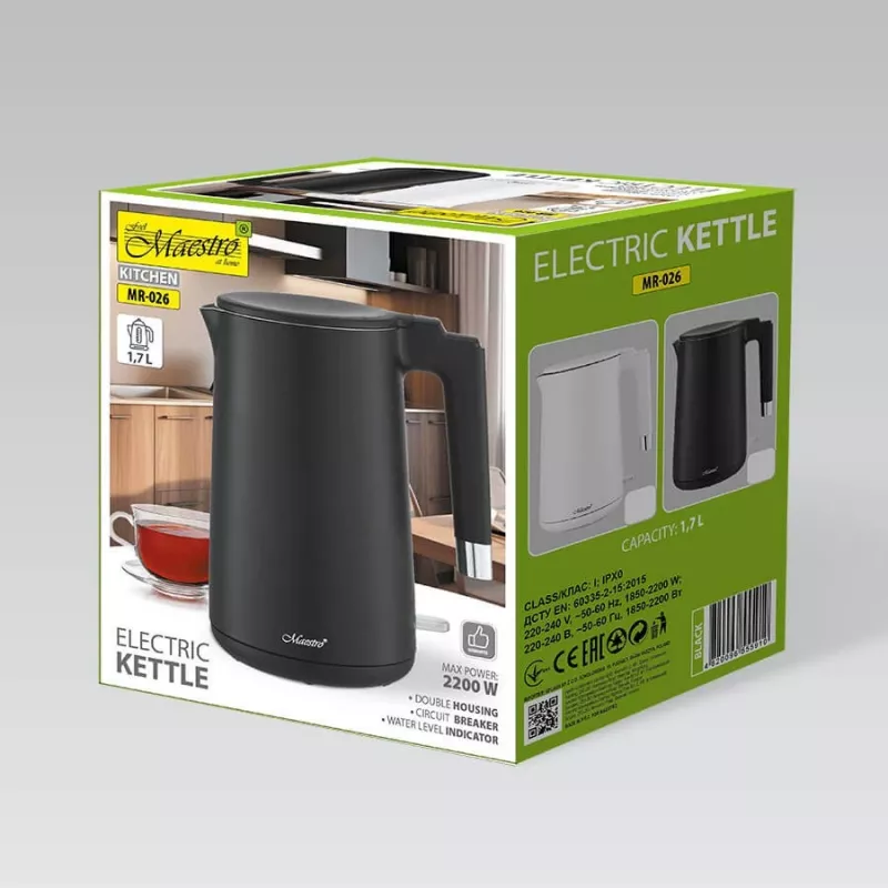 Elektrinis virdulys 1,7 l MR-026-BLACK MAESTRO