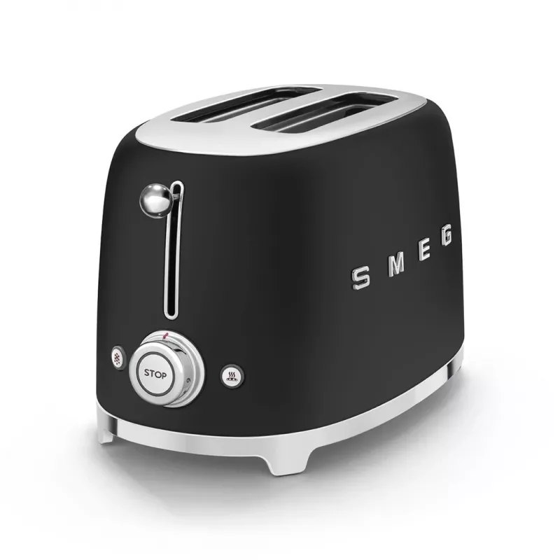Skrudintuvas Smeg 50's Style TSF01BLMEU 2 dviems riekelėms, juodas, nerūdijantis plienas