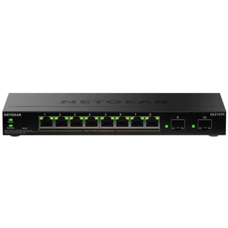 NETGEAR GS310TPv2 valdomas L2/L3 Gigabit Ethernet (10/100/1000) Power over Ethernet (PoE) stalinis komutatorius