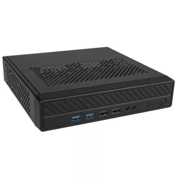 Akasa Cypher MX3 Mini Tower - korpusas - SGCC - juodas - Thin Mini-ITX - kietasis diskas - maitinimas (A-ITX38U3-M1B)