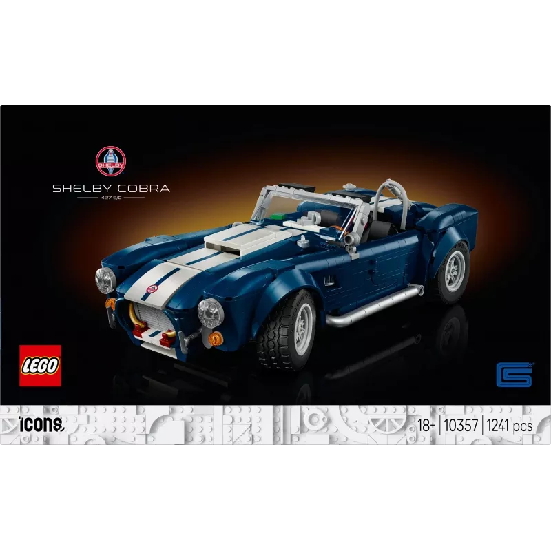 LEGO Icons 10357 Shelby Cobra 427 S/C – Statybinis automobilio modelis suaugusiems