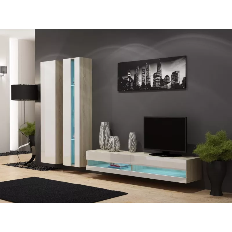 Cama lentynų stovas VIGO NEW 180/40/30 sonoma/baltas blizgesys