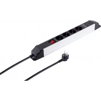 Maitinimo juosta ShiverPeaks S/CONN 4 angų su USB prievadais, kompaktiškas kištukinis ilgintuvas su 4 lizdais ir integruotu USB įkrovimu
