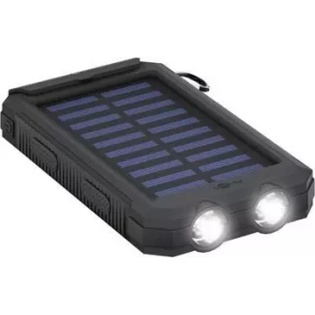 Wentronic goobay Outdoor PowerBank 8,0 - Saulės energijos powerbankas - Li-Pol - 8000 mAh - 29,6 Wh - 2 A - 2 išvesties prievadai (2 x USB) - su Micro-USB kabeliu - Juoda (49216)
