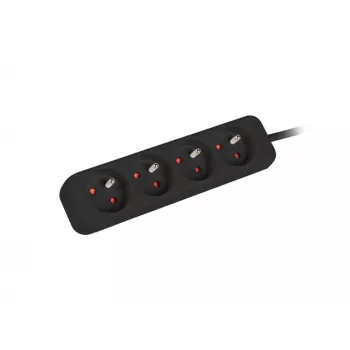 Prailgintuvas Lanberg PS0-04E-0100-IEC-BK 1m 4 kištukiniai lizdai vidaus juodas
