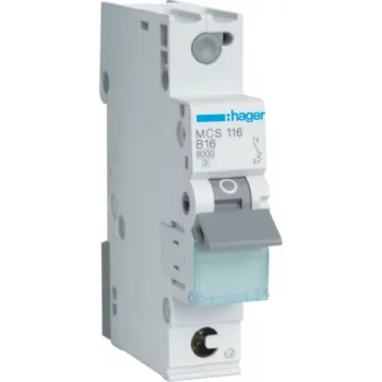 Hager MCS116 – Automatinis jungiklis, 16 A, 1 poliaus
