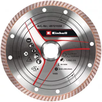 Deimantinis pjovimo diskas EINHELL 150×1,6 mm belaidžiams kampiniams šlifuokliams, M14 sriegis