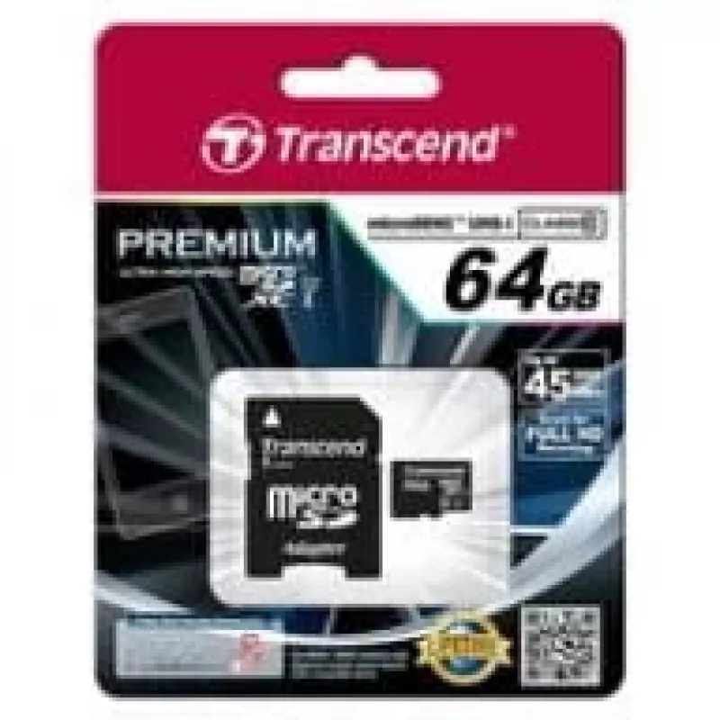 „Transcend“ 64GB MicroSDXC UHS-I atminties kortelė TS64GUSDU1